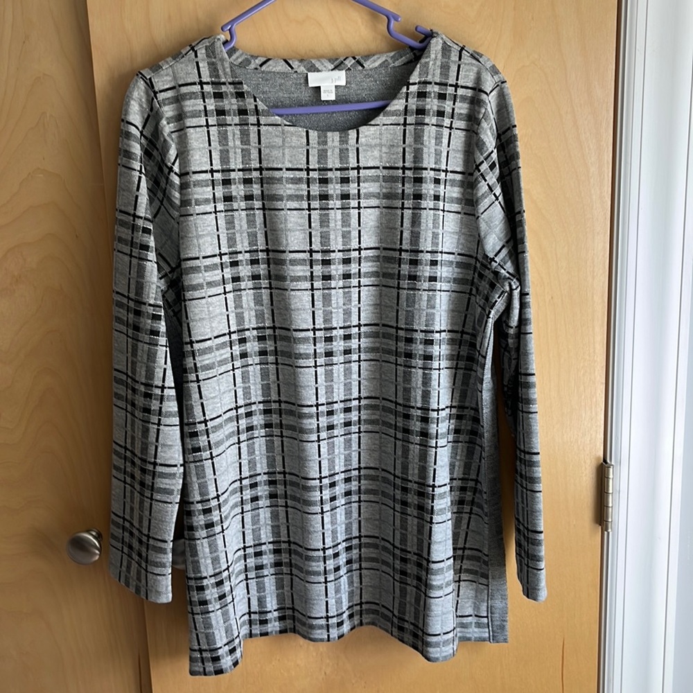 J Jill Plaid Tunic Top